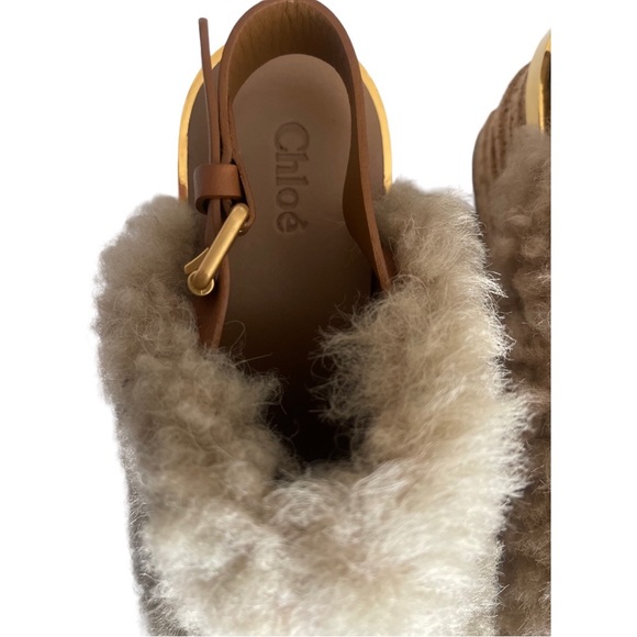 Chloe Wedge Beige Sandals - Picture 11 of 11